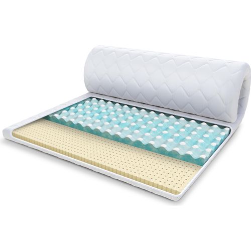 Topper 100x200 cm Matratzenauflage MALTA mit Latex 8 cm Matratzenschoner H2 H4 mit Premium Bezug