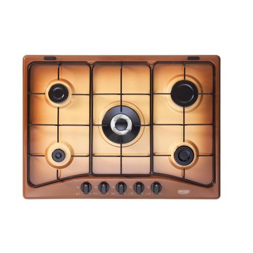 Delonghi YTF57ASV Gaskochfeld mit 5 Flammen, 70 cm, braun