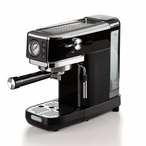 Ariete 1381 Kaffeemaschine mit Manometer, kompatibel mit Kaffeepulver und ESE-Pads, 1300 W, 1,1 L Fassungsvermögen, 15 bar Druck, 1/2 Tassenfilter, Cappuccino-Gerät, Schwarz