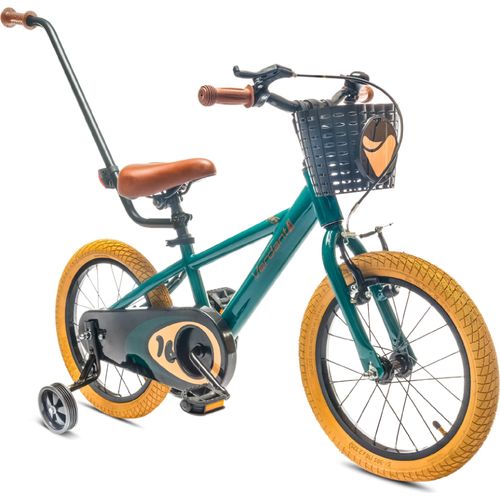 Kinderfahrrad Jungen Fahrrad Stützräder Schubstange 14 Zoll Verdant Rowan grün