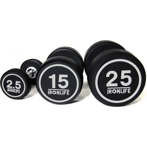 Satz gummierte Einhandhanteln IRONLIFE 2,5-25 kg