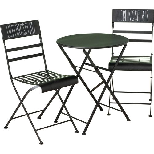 Balkon Set Lieblingsplatz Metall Schwarz Garten 3tlg Sitzgruppe Gartenmöbel Deko