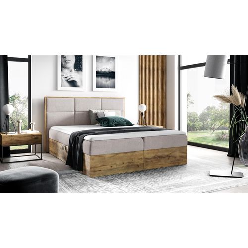 Boxspringbett Schlafzimmerbett BARTEL 120x220cm Stoff Beige inkl. Bettkasten