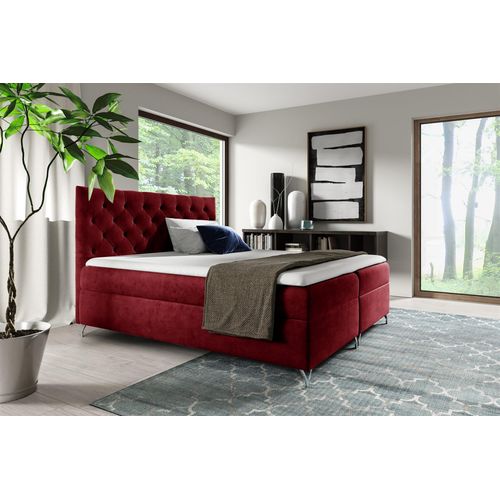 Boxspringbett Schlafzimmerbett AMBRE 120x200cm in Stoff Fresh Rot