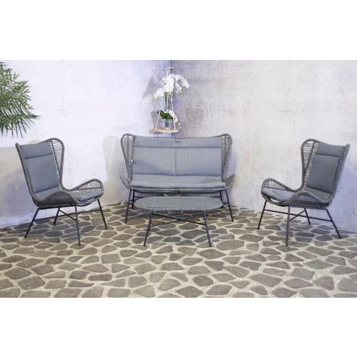Gartenmöbelset Loungeset SenS-Line garden furniture 4 -Sitzer bestehend aus: Bank, 2x Sessel, Tisch Stahl Anthrazit
