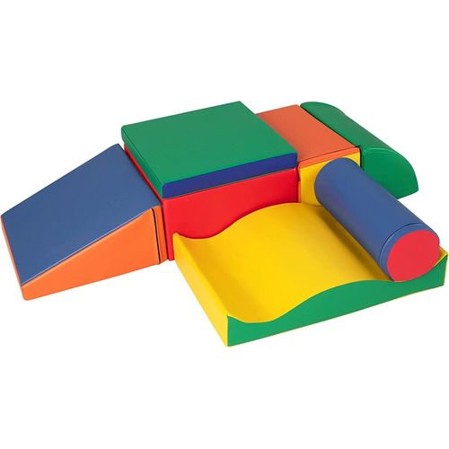 7 TLG. Schaumstoffbausteine Riesenbausteine zum Toben und Klettern, XXL Bausteine Kinder, Softbausteine aus Schaumstoff, Großbausteine mit PolyurethanBezug für Babys und Kleinkinder