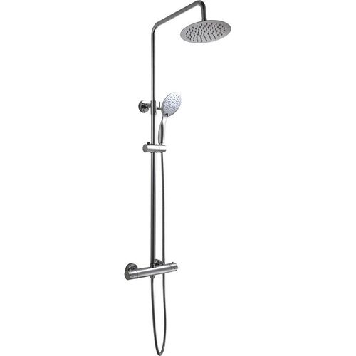 BADLAND Duschsäule Thermostatisch FINO Duschsystem, Brausegarnitur in Silber