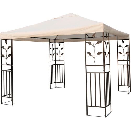 Garten - Pavillon Metall beige 3 x 3m