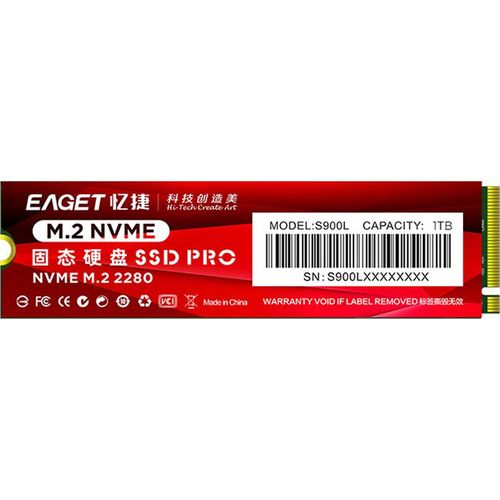 (EAGET) S900L NVMe Solid-State-Laufwerk 1 TB Hochgeschwindigkeitsübertragung geringer Stromverbrauch dünn und kompakt, passt sich einer Vielzahl von Modellen an