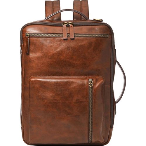 FOSSIL Laptoprucksack Rucksack mit Laptopfach Buckner Backpack Cognac braun