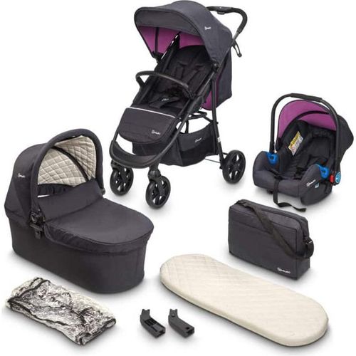 BabyGo Kombikinderwagen Style 3in1, rosa