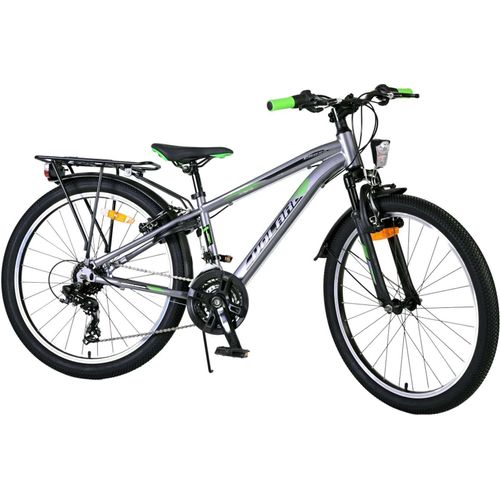 Volare Cross Kinderfahrrad - Jungen - 24 Zoll - Grau - 18-Gang - Zweihandbremsen