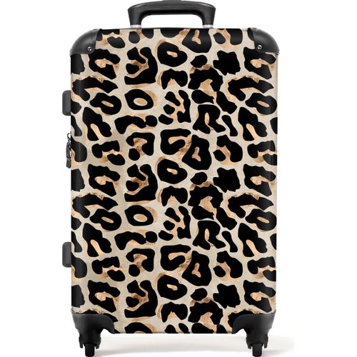 NoBoringSuitcases.com - Großer Koffer Damen - Reisekoffer Panther Print mit 4 Rollen - Trolley auf Rollen 72 Liter - Rollkoffer große Damen - Geräumiger Koffer 20kg - Koffer für Erwachsene - Reisegepäck & Reisezubehör - Gepäcktrolley mittelgroßKoffer Mittelgroß 67x43x25 cm, 72L,