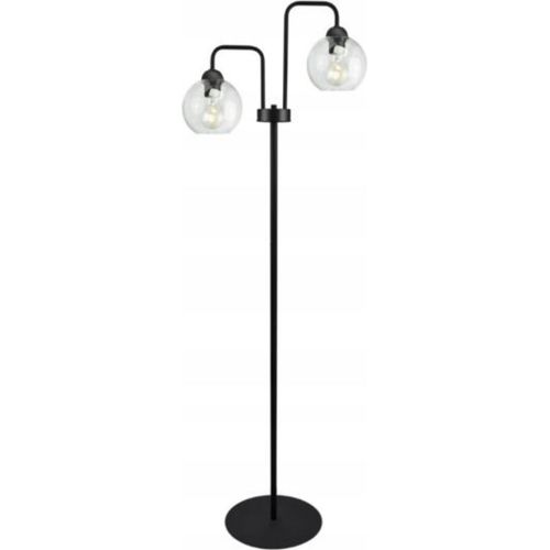 Stehleuchte mit 2 Lichtquellen, Glasschirme, LED, 2x E27
