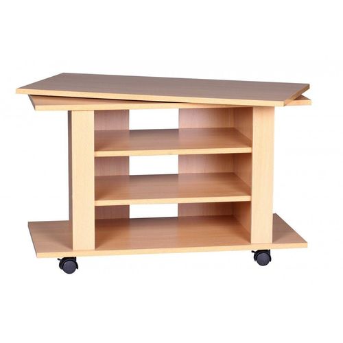 TV HiFi Bank OREGON Buche Fernsehtisch drehbar & rollbar 75 x 38 x 51 cm