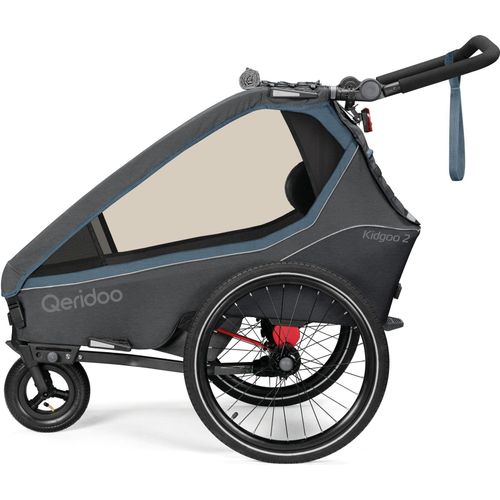 Qeridoo Kidgoo 2 - Kinderfahrradanhänger für 2 Kinder, Farbe:Navy Blue