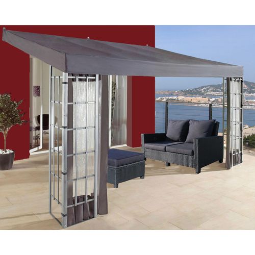 Rank Anbau 3x4m Anthrazit mit 3 Seitenteilen