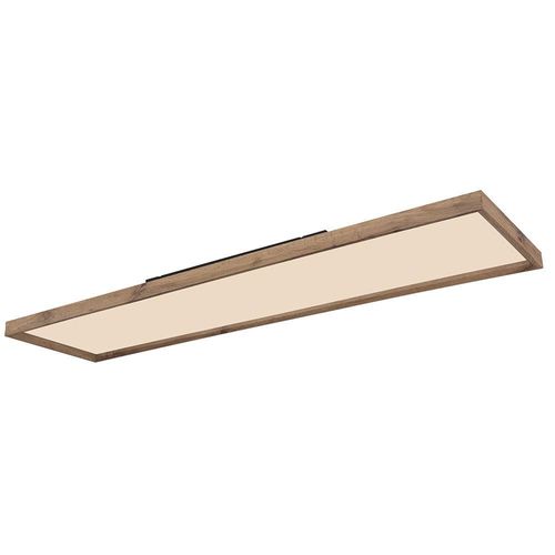 LED Deckenleuchte, Holz Rahmen, opal braun, CCT, L 120 cm