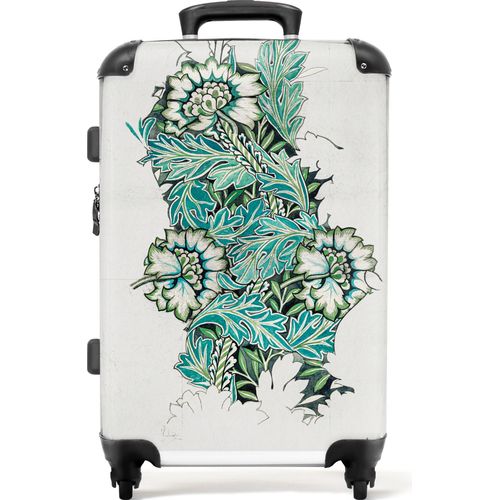 NoBoringSuitcases.com® Großer Koffer - Blumen - Pflanzen - Grünzeug - Kunst - Kombinationsschloss TSA - Hartschalen Trolley 4 Rollen - 72 liter - Reisekoffer - 66 cmKoffer Mittelgroß 67x43x25 cm, 72L,