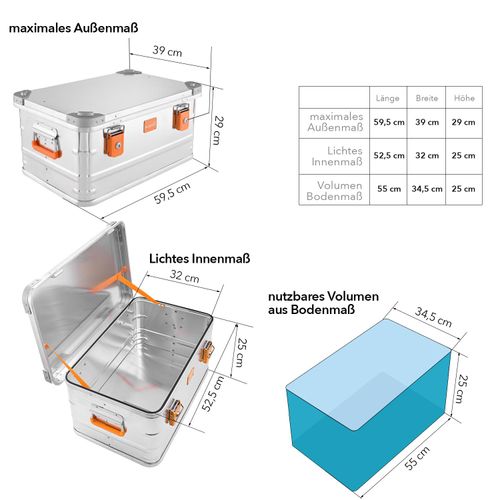 ALUBOX Premium Aluminium Lagerbox 47 Liter - 47 Liter