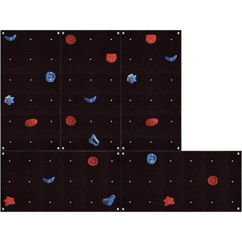 Kletterwand Outdoor mit bunten Klettersteinen und Montagematerial für Kinder und Erwachsene Größe: 5 Platten (3,40 m²)