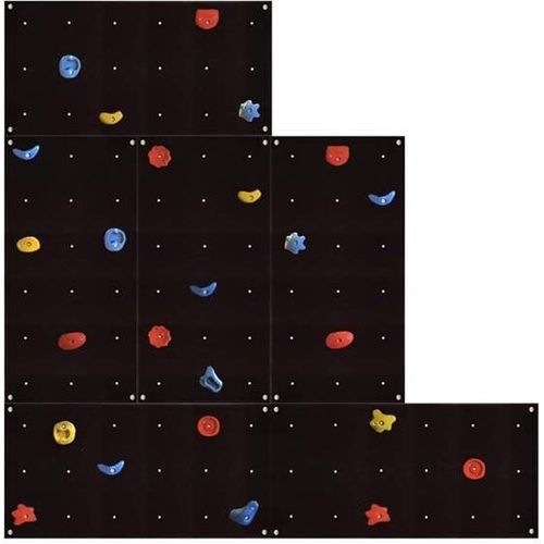 Kletterwand Outdoor mit bunten Klettersteinen und Montagematerial für Kinder und Erwachsene Größe: 6 Platten (4,08 m²)
