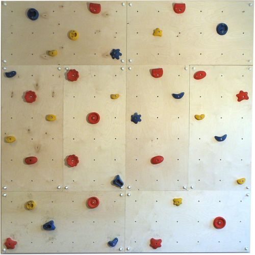 Kletterwand Indoor mit bunten Klettersteinen und Montagematerial für Kinder und Erwachsene Größe: 8 Platten (5,20 m²)