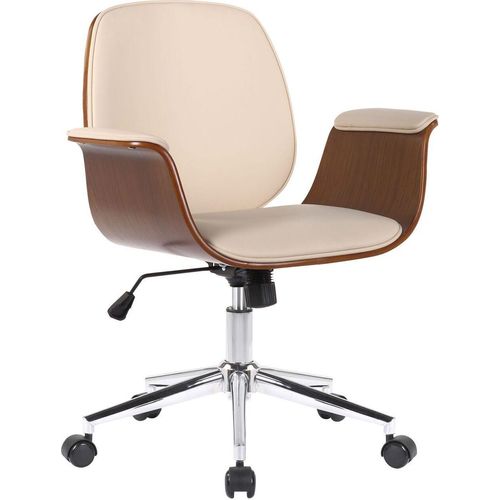 Bürostuhl Kemberg Kunstleder walnuss/creme