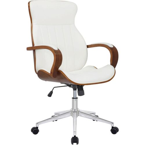 Bürostuhl Melilla Kunstleder walnuss/weiß