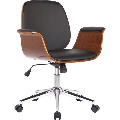 Bürostuhl Kemberg Kunstleder walnuss/schwarz