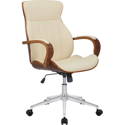 Bürostuhl Melilla Kunstleder walnuss/creme