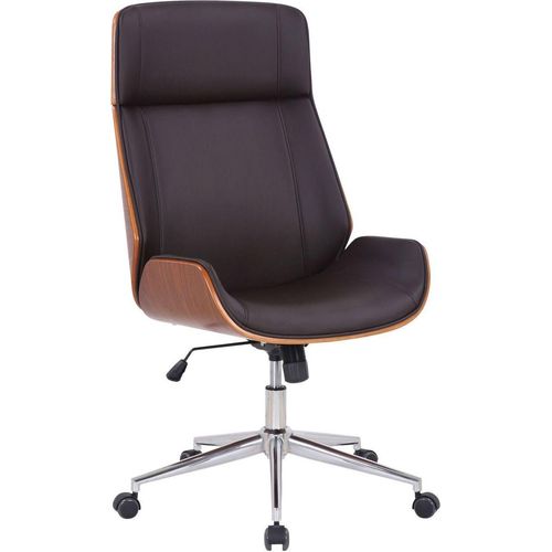 Bürostuhl Varel Kunstleder walnuss/braun