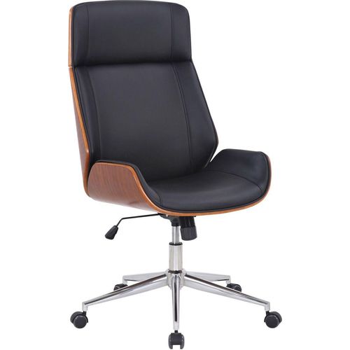 Bürostuhl Varel Kunstleder walnuss/schwarz