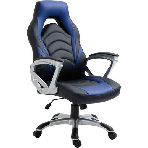 Bürostuhl Foxton Kunstleder schwarz/blau