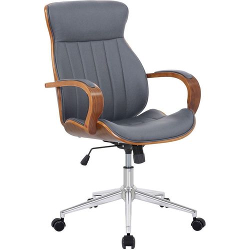 Bürostuhl Melilla Kunstleder walnuss/grau