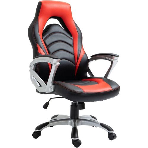 Bürostuhl Foxton Kunstleder schwarz/rot