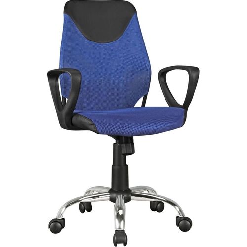 Kinder-Schreibtischstuhl TERNI Schwarz Blau für Kinder ab 6 mit Lehne, Kinder-Drehstuhl Kinder-Bürostuhl ergonomisch, Jugendstuhl höhenverstellbar
