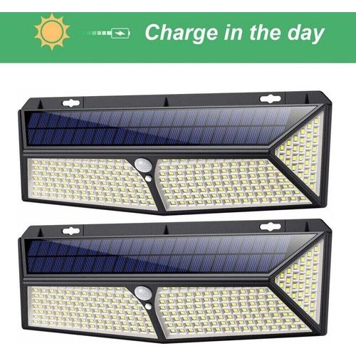 10 Stück Solarleuchten Bewegungsmelder LED Gartenlampe Außenstahler 266LEDs Superhell wasserdicht Wandleuchte