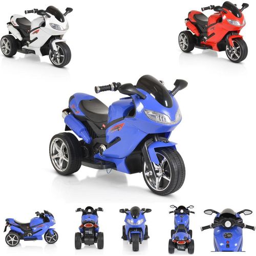 Moni Kinder Elektromotorrad Comet HZBB-1188 drei Räder Musik, MP3, Rückwärtsgang blau
