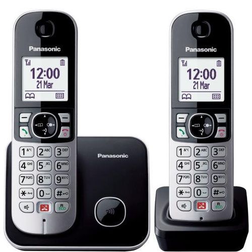 Panasonic KX-TG6852 Strahlungsarmes Schnurlostelefon, Rufnummernanzeige, Freisprechfunktion, Babyfon-Funktion, DECT