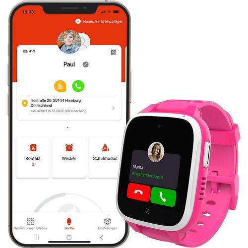 XGO3 Kinder-Smartwatch in Pink, Begleiter im Familienalltag mit GPS