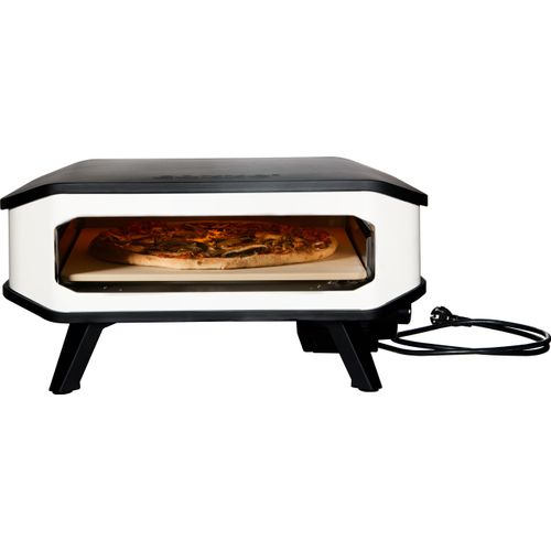Cozze® Pizzaofen 17 elektrisch, inkl. Pizzastein / Hitzeschild, bis 450°C, Grillfläche 42.5 x 42.5 cm, 2200 W, 230 V, Stahl / Cordierit, weiß / anthrazit
