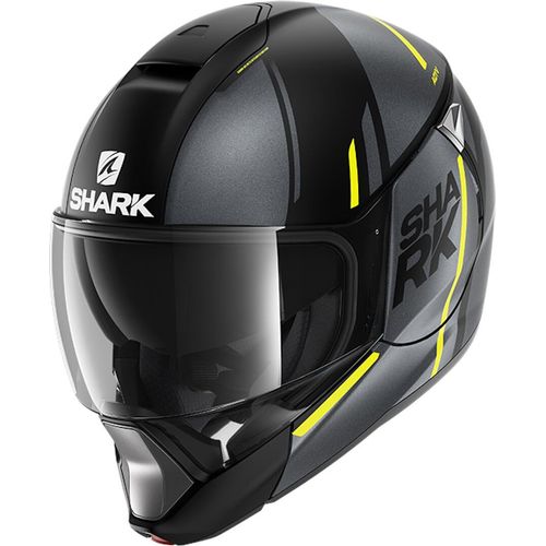 Shark Evojet Vyda Mat Klapphelm, schwarz/gelb, XS (53/54)