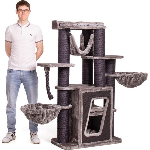 Kratzbaum Hudson · schwarz/grau · ca. 50 x 178 x 157 cm