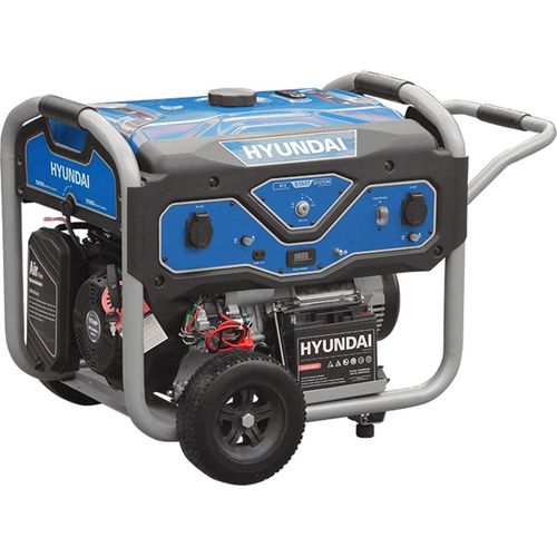 HYUNDAI Benzin Generator BG55053 (5.5 kW, 2 x 230V + 1 x 12V, Elektrostart, 15 PS)
