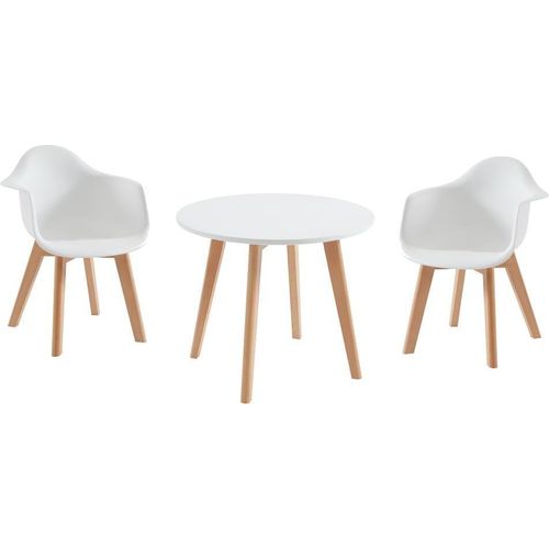 Set aus Kindertisch LOULOUNE + 2 Stühlen POUPINETTE - Weiß