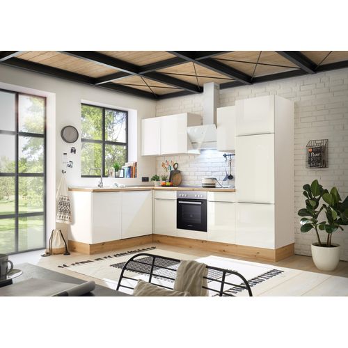 Küche Küchenzeile Winkelküche Marleen Premium 280 cm Weiß Artisan Eiche Respekta