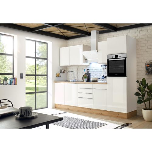 Küche Küchenzeile Küchenblock Marleen Premium 280 cm Weiß Artisan Eiche Respekta