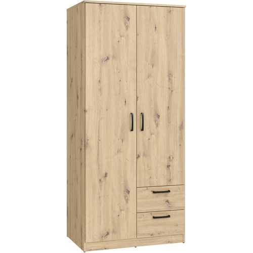 Kleiderschrank NIKO NIKS81 Schrank 82x185xx53 cm mit 2 Schubladen Artisan EIche