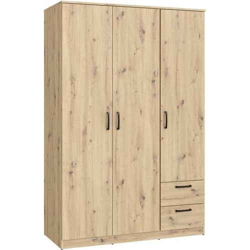 Kleiderschrank NIKO NIKS84 Schrank 122x185xx53 cm 2 Schubladen Artisan EIche